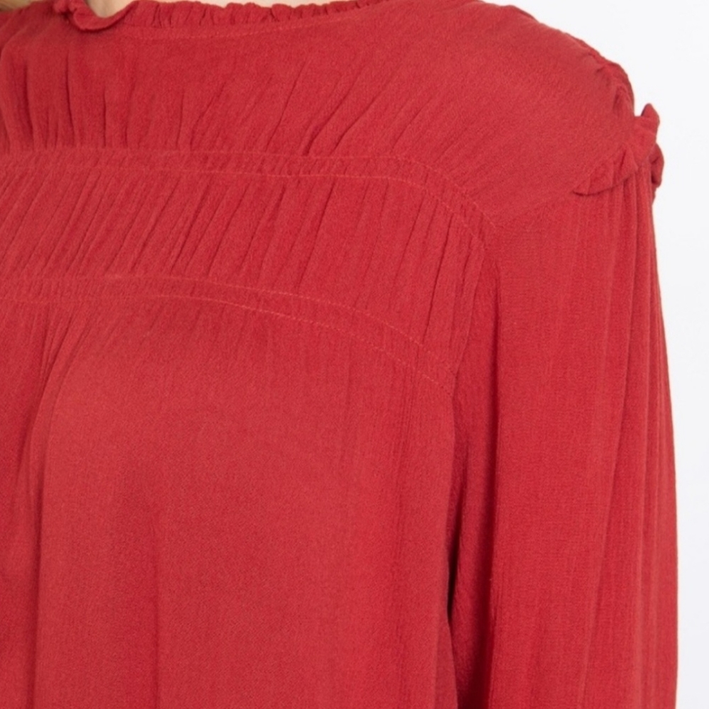 NWT Easel Bell Sleeve Ruffle Blouse - Picture 5 of 7